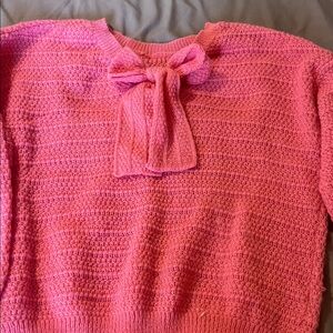 Elegant Pink Sweater with Bow Detail